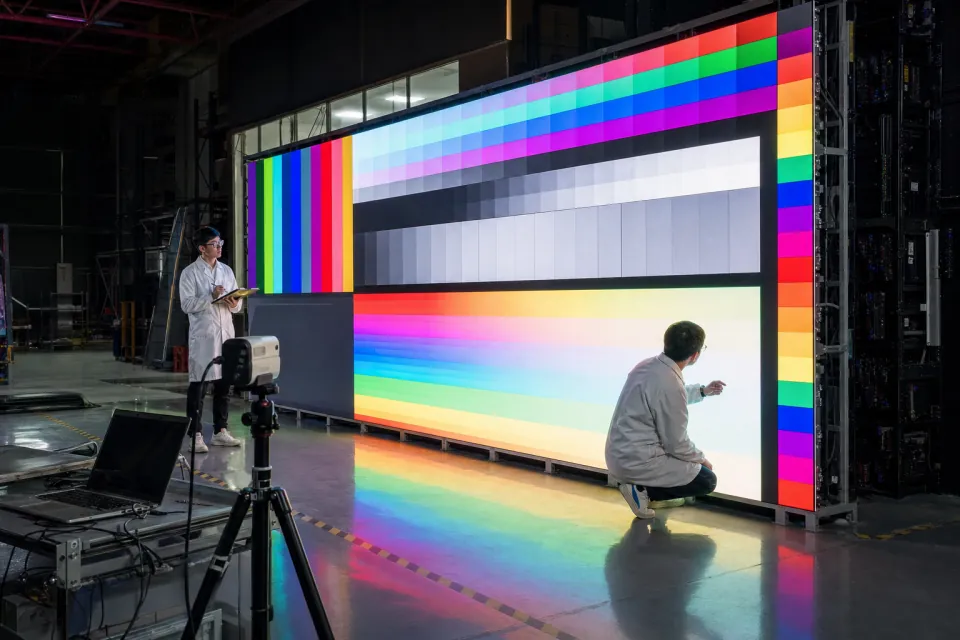 Тестирование и калибровка Mini-LED видеостены в лаборатории