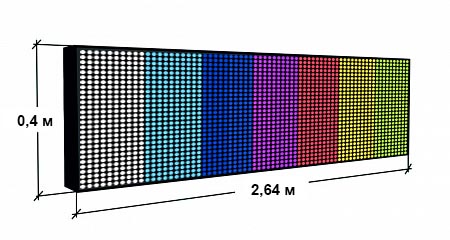 Бегущая строка 2.64х0.4м (полноцветная)