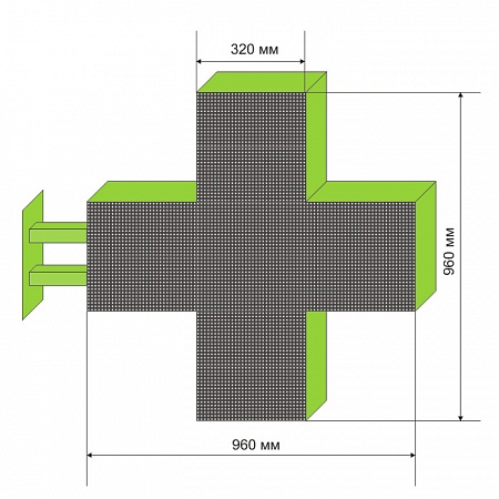Аптечный крест Р20 полноцвет (960х960мм)