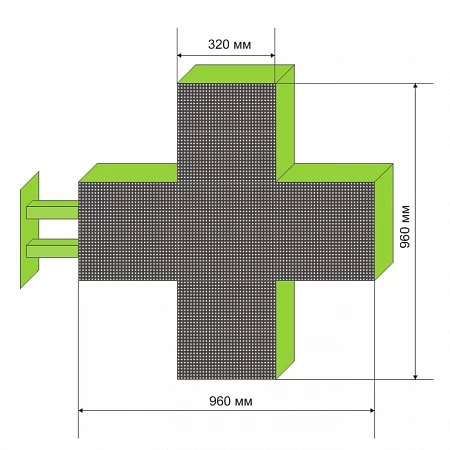 Аптечный крест Р10 зеленый (960х960мм)